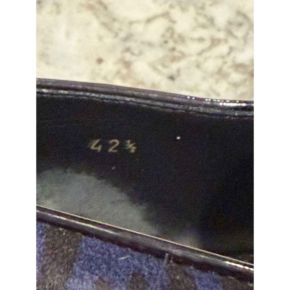 Jimmy Choo Mens Leopard Print Calf Hair Loafers Navy Blue Black Size 9.5 Luxury